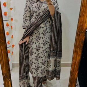 Premium Imported China Silk Printed 3-Piece Set